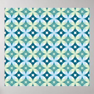 Geometric shapes, vintage abstract wallpaper. poster