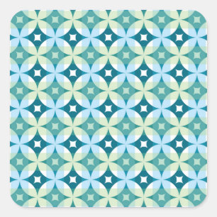 Geometric shapes, vintage abstract wallpaper. square sticker