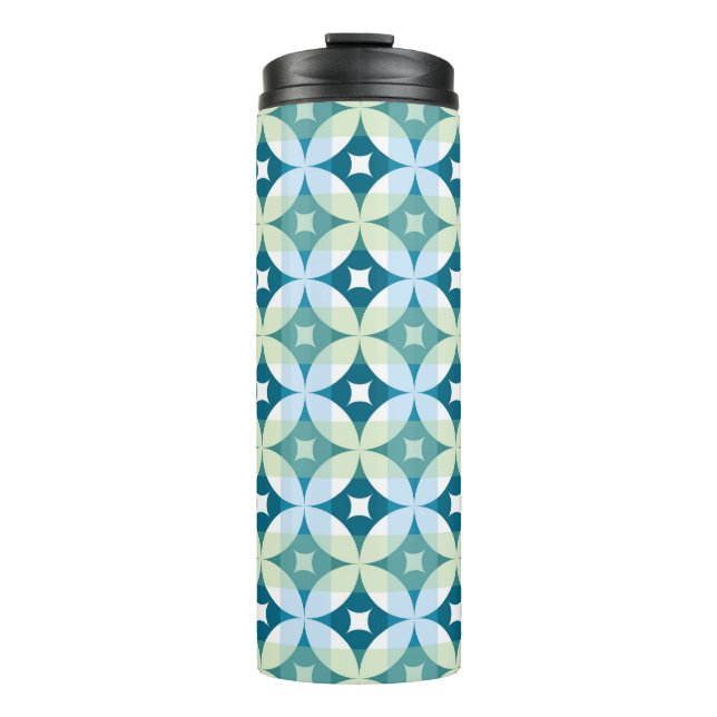 Geometric shapes, vintage abstract wallpaper. thermal tumbler (Front)