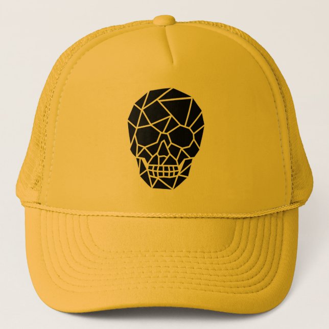 Geometric Skull Art Trucker Hat (Front)