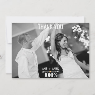 Geometric Skull Photo Thank You Card