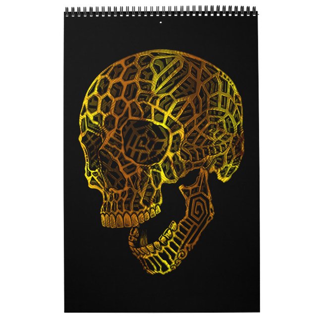 Geometric Skull with Intricate Patterns Calendar (Cover)