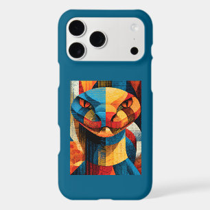 Geometric Snake Art Portrait iPhone Case