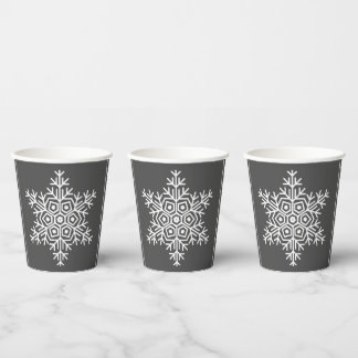 geometric snowflake paper cups