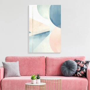 Geometric Soft Tones – Modern Pastel Abstract Wall Canvas Print
