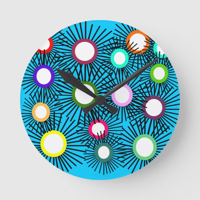 Geometric Spike Balls  Round Clock (Front)