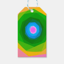 Geometric Spiral in Green and Blue