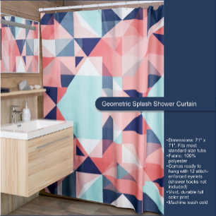 Geometric Splash Shower Curtain