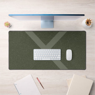 Geometric Split Moss Green Desk Mat – Customizable
