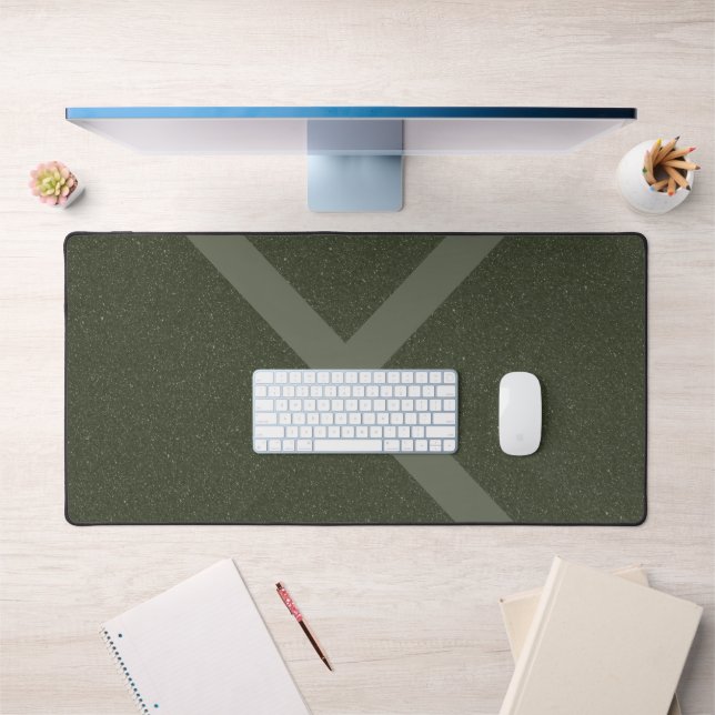 Geometric Split Moss Green Desk Mat – Customizable (Office 1)