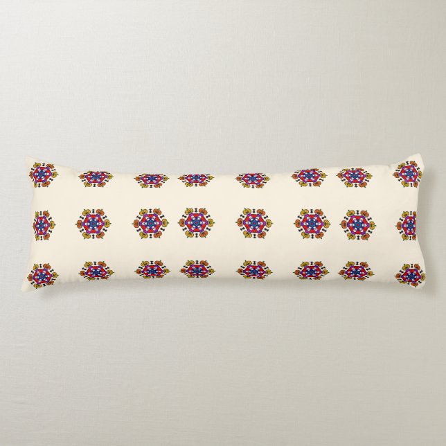 Geometric Spooky Floral Body Pillow (Front)