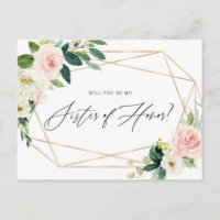 Geometric Spring Blooms Be My Sister of Honour Car