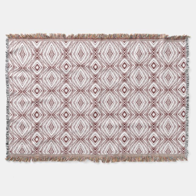 Geometric Square & Diamond Design Throw Blanket (Front)
