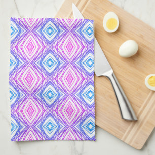 Geometric Square & Diamond Kitchen Towel