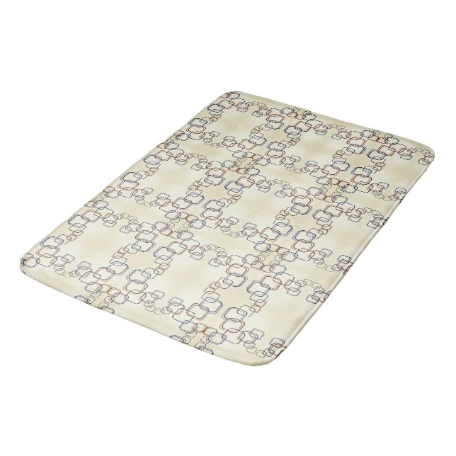Geometric Square Pattern Blanket Bath Mat (Angled)