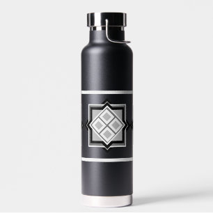 Geometric Square Pattern Water Bottle