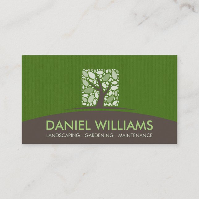 Geometric Square Tree Business Card (Front)