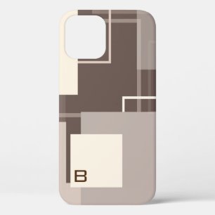 Geometric Squares - Chocolate and Cream iPhone 12 Pro Case