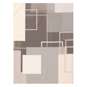 Geometric Squares - Chocolate and Cream Tablecloth