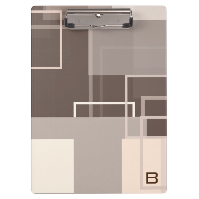 Geometric Squares - Chocolate Cream Clipboard (Front)