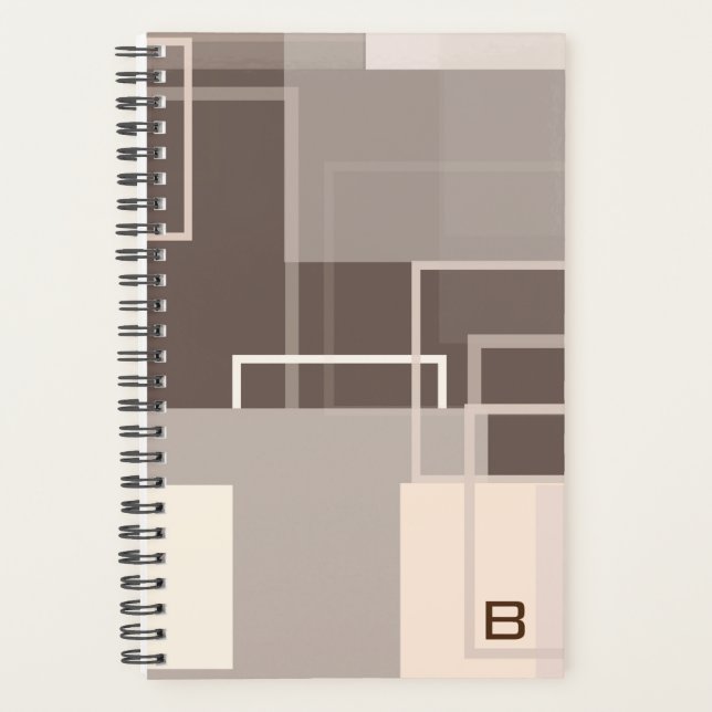 Geometric Squares - Chocolate Cream Planner (Front)