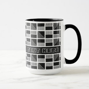 Geometric Squares custom text mugs
