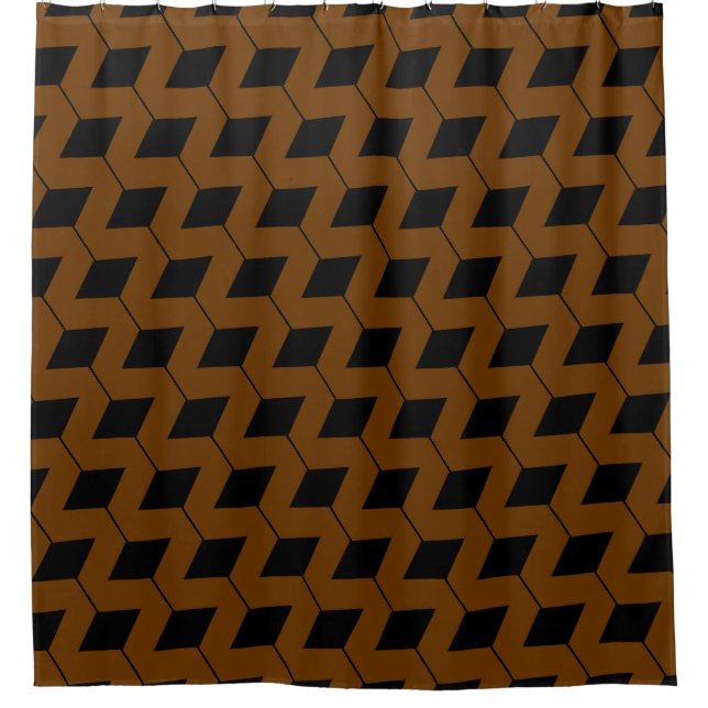 Geometric Squares/Reddish Brown & Black (Front)