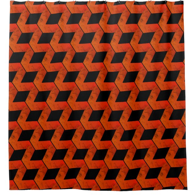 Geometric Squares/Reds Orange & Black (Front)