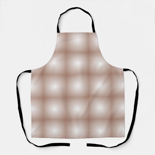 Geometric Squares with Mocha Mousse Gradient White Apron (Front)