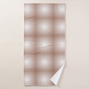 Geometric Squares with Mocha Mousse Gradient White Bath Towel