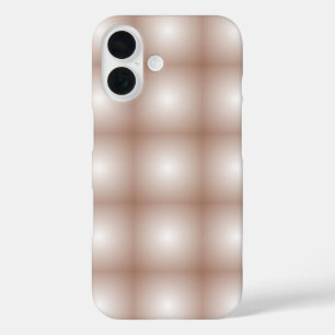 Geometric Squares with Mocha Mousse Gradient White iPhone 16 Case