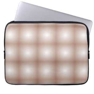 Geometric Squares with Mocha Mousse Gradient White Laptop Sleeve