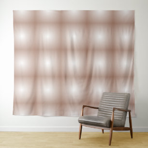 Geometric Squares with Mocha Mousse Gradient White Tapestry
