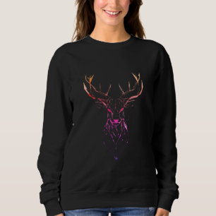 Geometric Stag Facets of the Wild The Silent Stag Sweatshirt