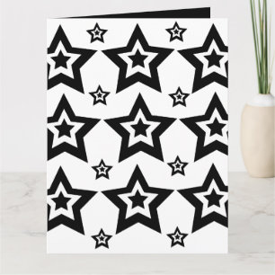 Geometric Star Black and White Geometric Star Card