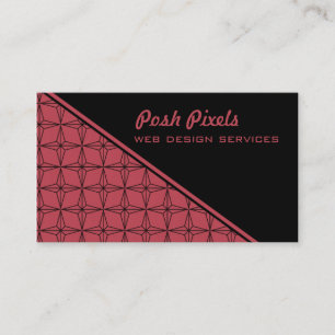 Geometric Star Business Card, Pink Card