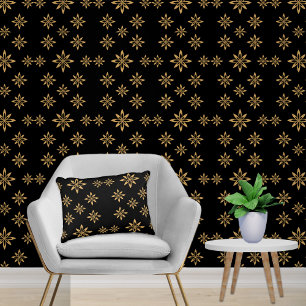 Geometric Star-like Petal Flower Repeating Pattern Accent Pillow