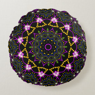 Geometric Star Night Princess Round Pillow