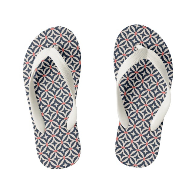 Geometric Star Pattern Kid's Flip Flops (Footbed)