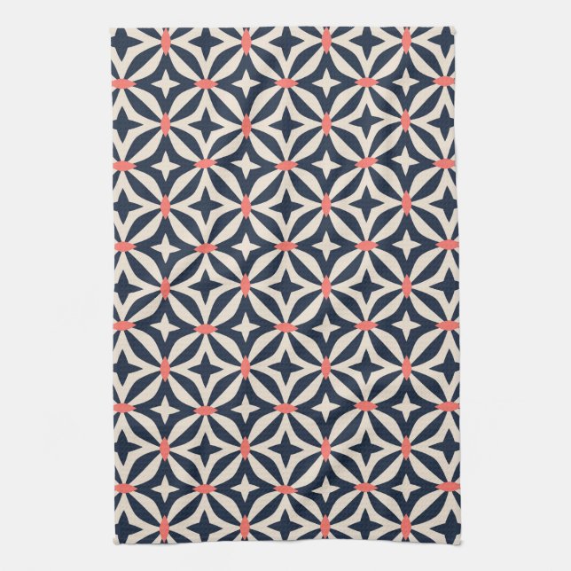 Geometric Star Pattern Kitchen Towel (Vertical)