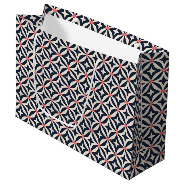 Geometric Star Pattern Large Gift Bag (Front Angled)