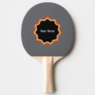 Geometric Starburst Custom Emblem Badge Grey Ping Pong Paddle