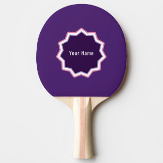 Geometric Starburst Custom Emblem Badge Purple Ping Pong Paddle