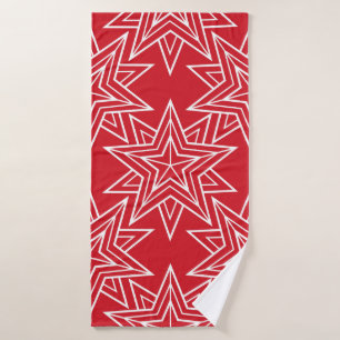 Geometric stars, vintage seamless pattern, chris bath towel