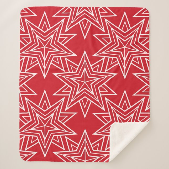 Geometric stars,  vintage seamless pattern,  chris sherpa blanket (Front)