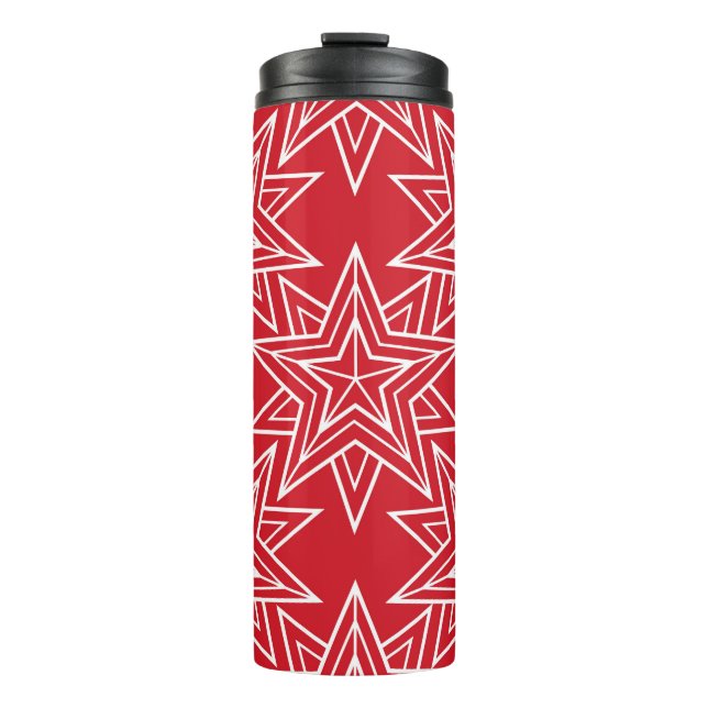 Geometric stars,  vintage seamless pattern,  chris thermal tumbler (Front)