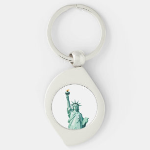 Geometric Statue of Liberty Keychain