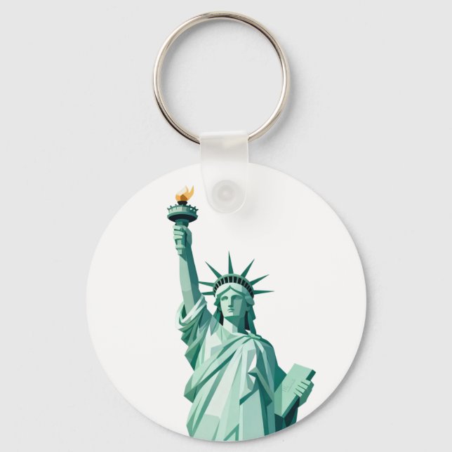Geometric Statue of Liberty Keychain (Front)