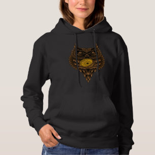 Geometric Steampunk owl artistic wise angry noctur Hoodie
