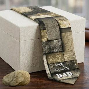 Geometric Stone Wall Texture - No One Like Dad Tie